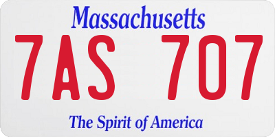 MA license plate 7AS707