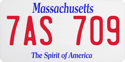 MA license plate 7AS709