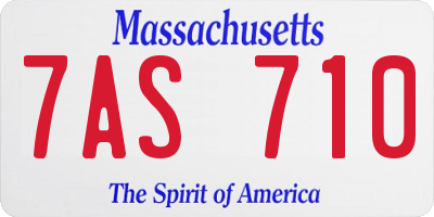 MA license plate 7AS710