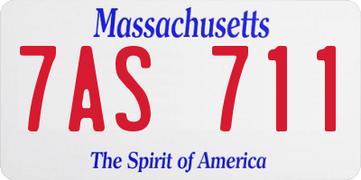 MA license plate 7AS711