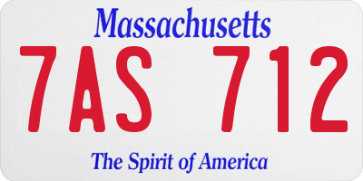 MA license plate 7AS712