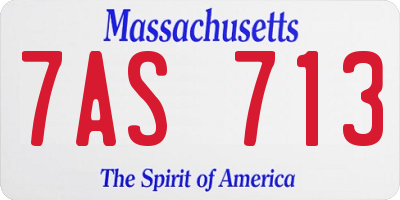 MA license plate 7AS713