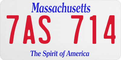 MA license plate 7AS714