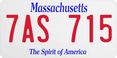 MA license plate 7AS715
