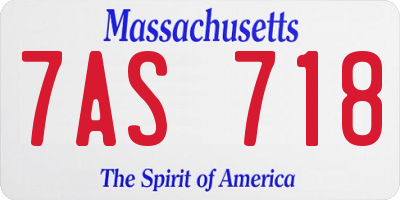 MA license plate 7AS718