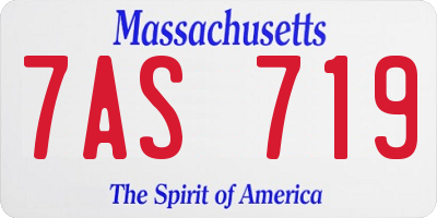 MA license plate 7AS719