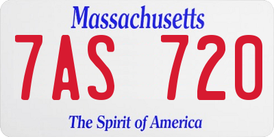 MA license plate 7AS720