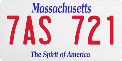 MA license plate 7AS721