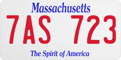MA license plate 7AS723