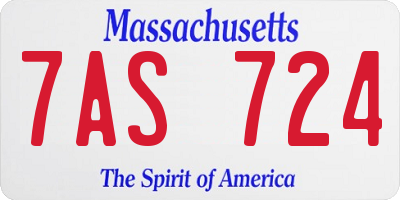 MA license plate 7AS724