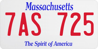 MA license plate 7AS725