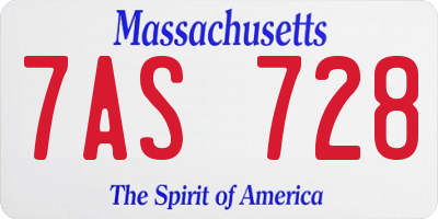 MA license plate 7AS728