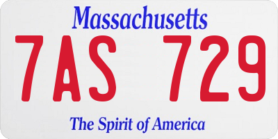 MA license plate 7AS729