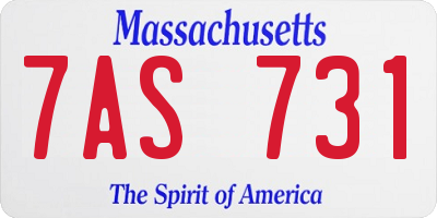 MA license plate 7AS731