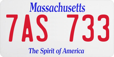 MA license plate 7AS733