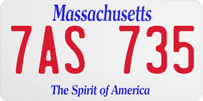 MA license plate 7AS735