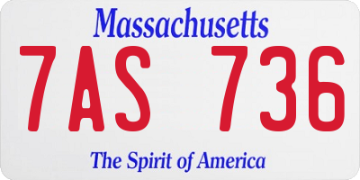 MA license plate 7AS736