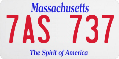 MA license plate 7AS737