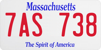 MA license plate 7AS738