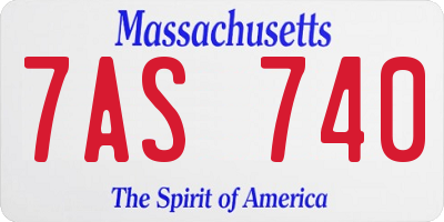 MA license plate 7AS740