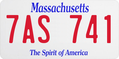 MA license plate 7AS741
