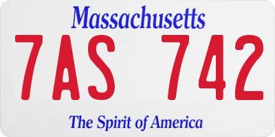 MA license plate 7AS742