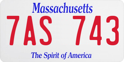 MA license plate 7AS743
