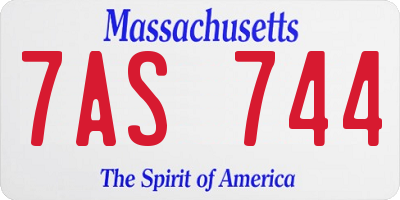 MA license plate 7AS744