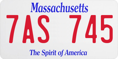 MA license plate 7AS745