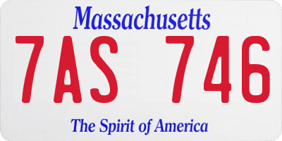 MA license plate 7AS746
