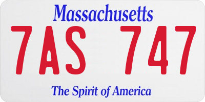 MA license plate 7AS747