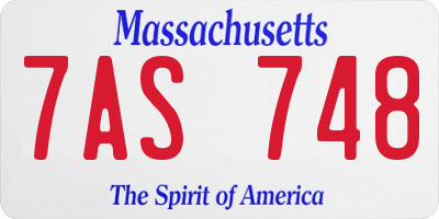 MA license plate 7AS748