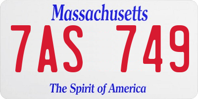 MA license plate 7AS749