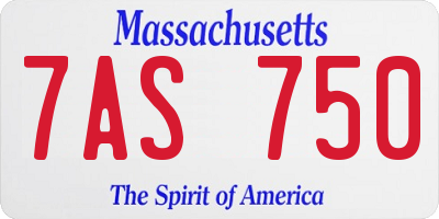MA license plate 7AS750