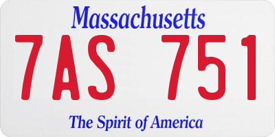 MA license plate 7AS751
