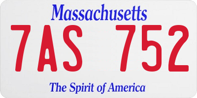 MA license plate 7AS752