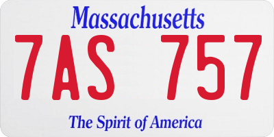 MA license plate 7AS757