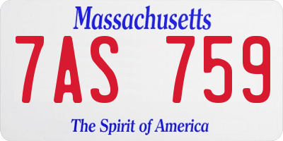 MA license plate 7AS759