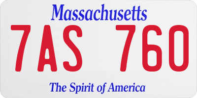 MA license plate 7AS760