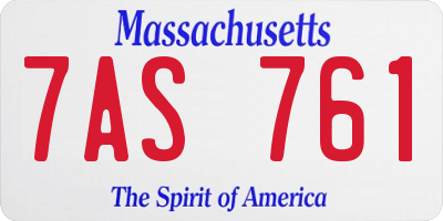 MA license plate 7AS761