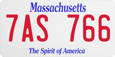 MA license plate 7AS766