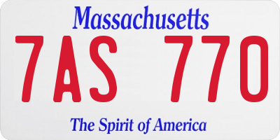 MA license plate 7AS770