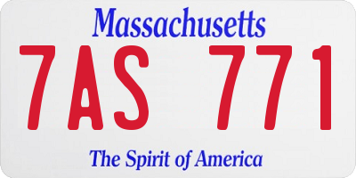 MA license plate 7AS771