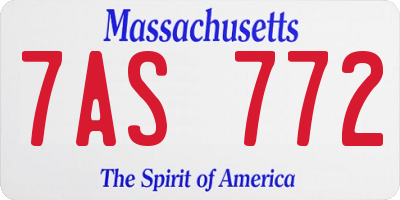 MA license plate 7AS772