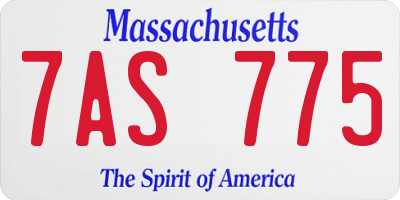 MA license plate 7AS775
