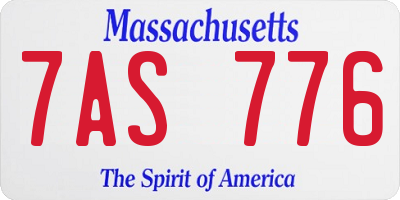 MA license plate 7AS776