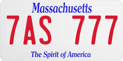 MA license plate 7AS777