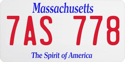 MA license plate 7AS778