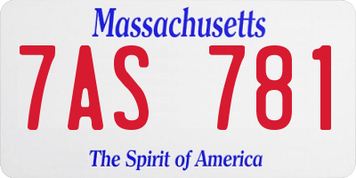 MA license plate 7AS781
