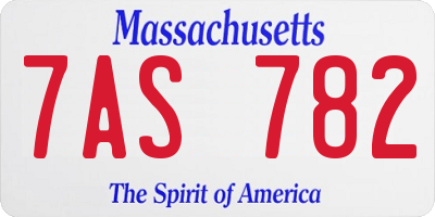 MA license plate 7AS782
